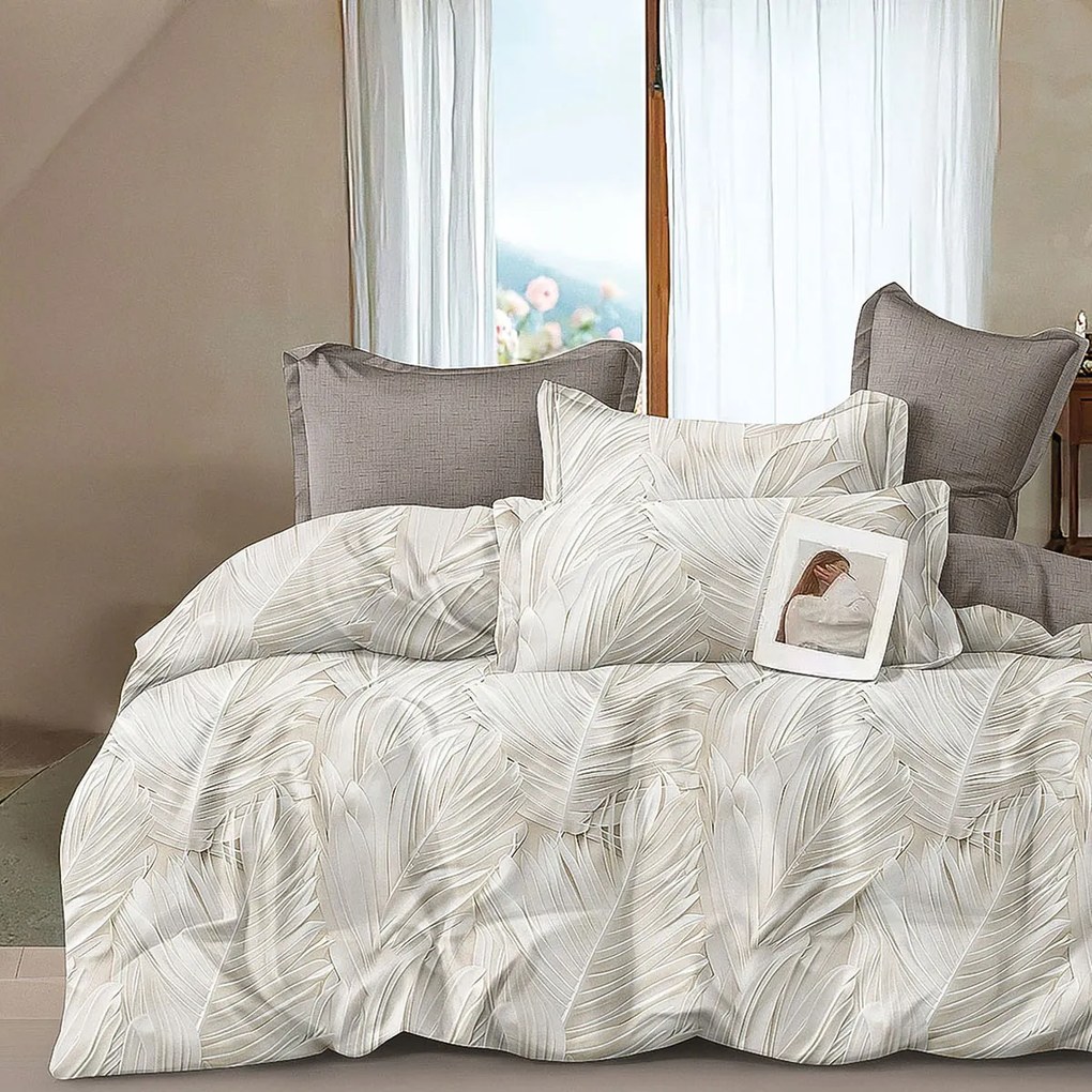 Κουβερλί Υπέρδιπλο (Σετ 220x240) 2 Όψεων Rythmos Spirit Ivory