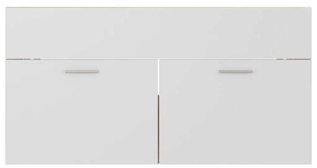 Ντουλάπι Νιπτήρα Λευκό/Sonoma Δρυς 90x38,5x46 εκ. Μοριοσανίδα - Λευκό