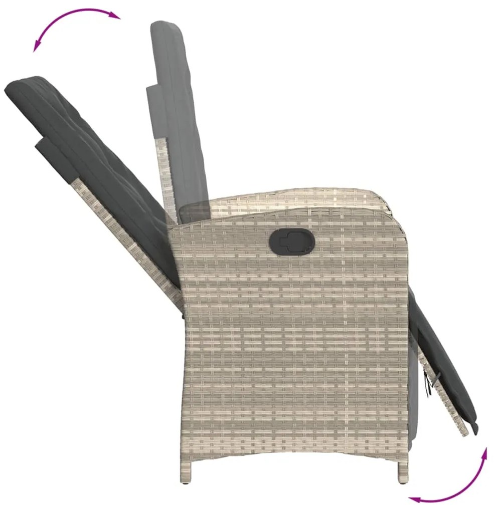 vidaXL Σετ Τραπεζαρίας Κήπου 9 τεμ. Αν. Γκρι Συνθ. Ρατάν με Μαξιλάρια