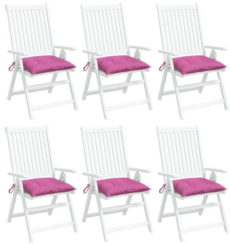 Μαξιλάρια Καρέκλας 6 τεμ. Ροζ 50x50x7 εκ. Oxford Ύφασμα - Ροζ