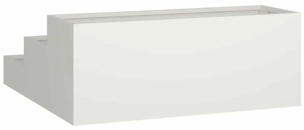 vidaXL Γλάστρα Κήπου Λευκό 90 x 90 x 35 εκ Ατσάλι
