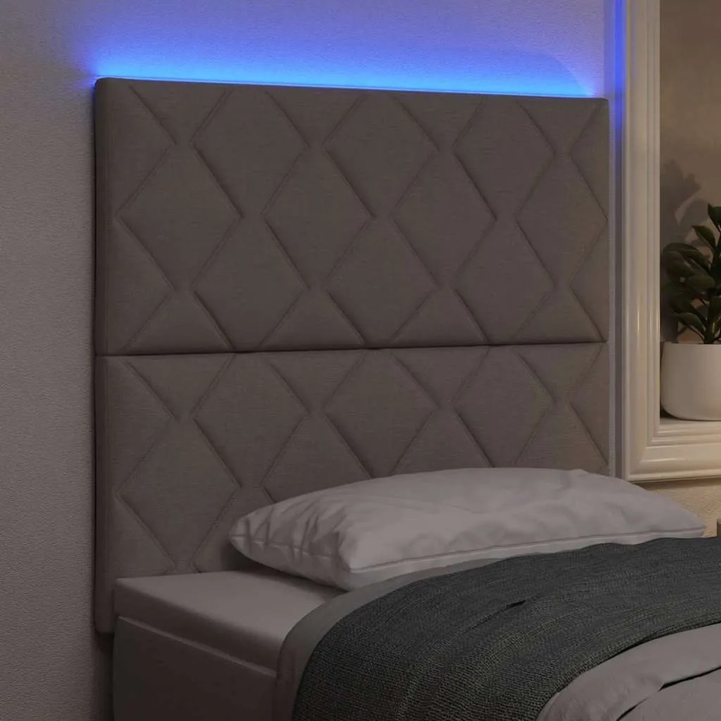 vidaXL Κεφαλάρι με φώτα λωρίδας LED με κεφαλάρι Taupe 100 cm ύφασμα