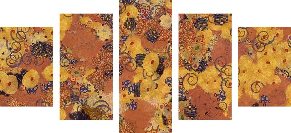 Αφαίρεση εικόνας 5 μερών εμπνευσμένη από τον G. Klimt - 200x100