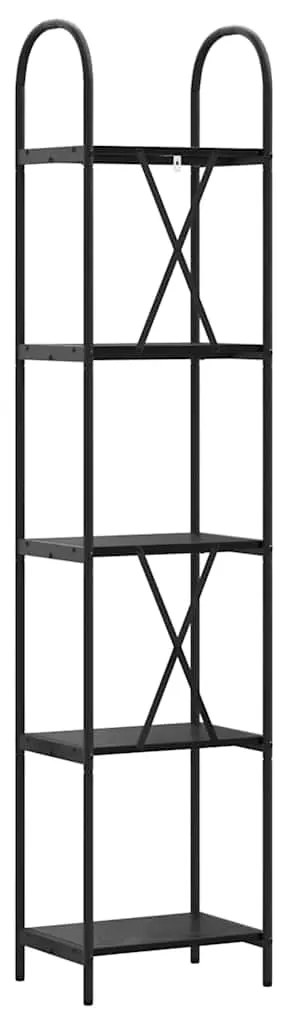 vidaXL Ράφι Βιβλίων Μαύρη Οξυά 40 x 30 x 183 εκ Επεξεργασμένο ξύλο