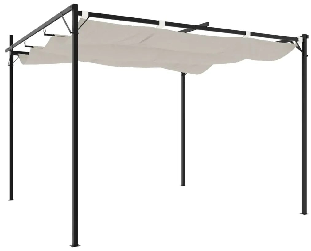 vidaXL Πέργκολα με Πτυσσόμενη Οροφή Κρεμ 295 x 292 x 230 εκ.