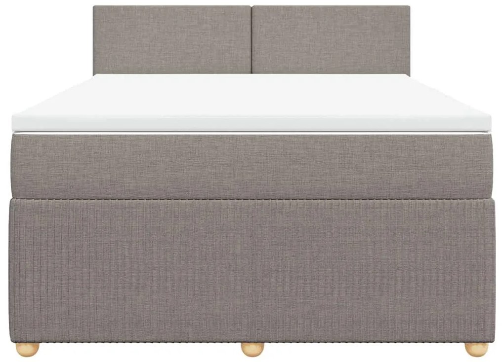 vidaXL Κρεβάτι Boxspring με Στρώμα Taupe 160x200 εκ. Υφασμάτινο
