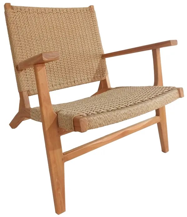 Πολυθρόνα Crosy teak ξύλο σε φυσική απόχρωση 71x81x75εκ Υλικό: TEAK WOOD - SYNTHETIC WEAVING 343-000003