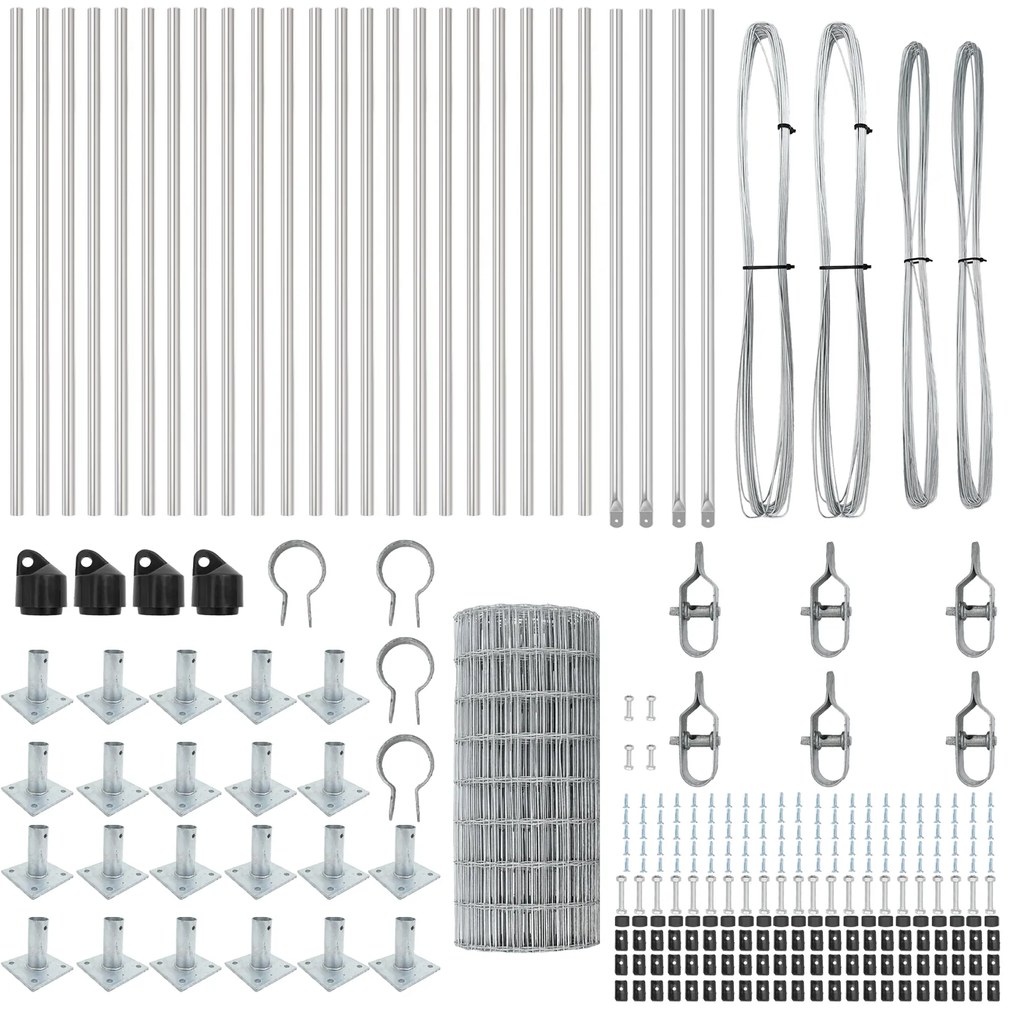 vidaXL Euro Fence με 13 Φλαγγέτες Πόστ 0.4x50 μ Γαλβανισμένος Χάλυβας