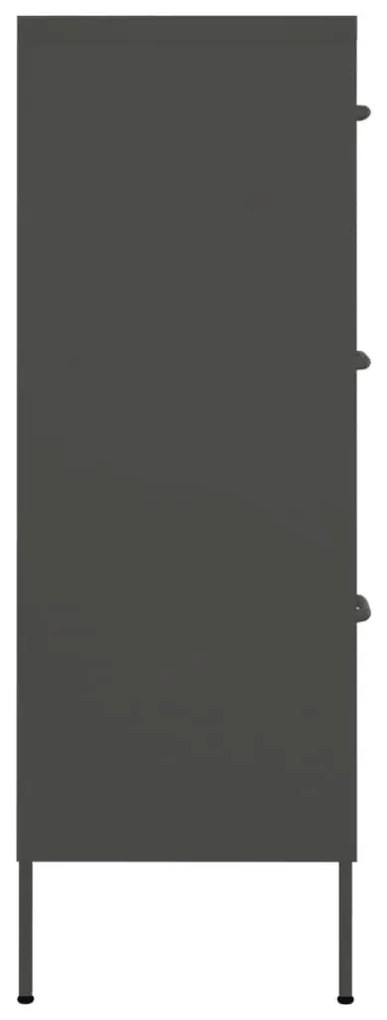 Συρταριέρα Ανθρακί 80 x 35 x 101,5 εκ. από Ατσάλι - Ανθρακί