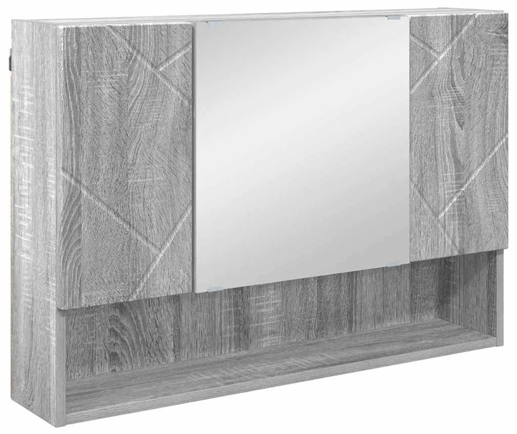 vidaXL Σετ Επίπλων Μπάνιου με ράφι 2 pcs Γκρι sonoma 76,5 x 35 x 64 εκ