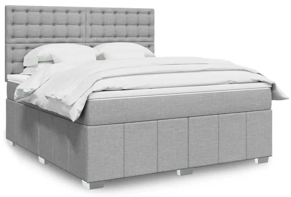 ΚΡΕΒΑΤΙ BOXSPRING ΜΕ ΣΤΡΩΜΑ ΑΝΟΙΧΤΟ ΓΚΡΙ 180X200 ΕΚ. ΥΦΑΣΜΑΤΙΝΟ 3294061