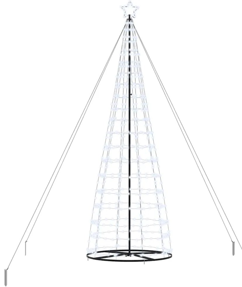 vidaXL LED Χριστουγεννιάτικο Δέντρο με βάση Ψυχρό λευκό 400 cm Σίδερο