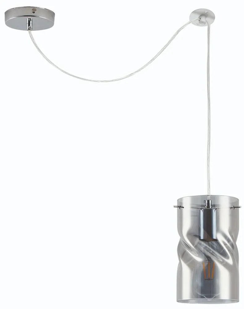 Φωτιστικό Οροφής Twist Smokey 77-8181 1xE27 60W Silver Homelighting Metal