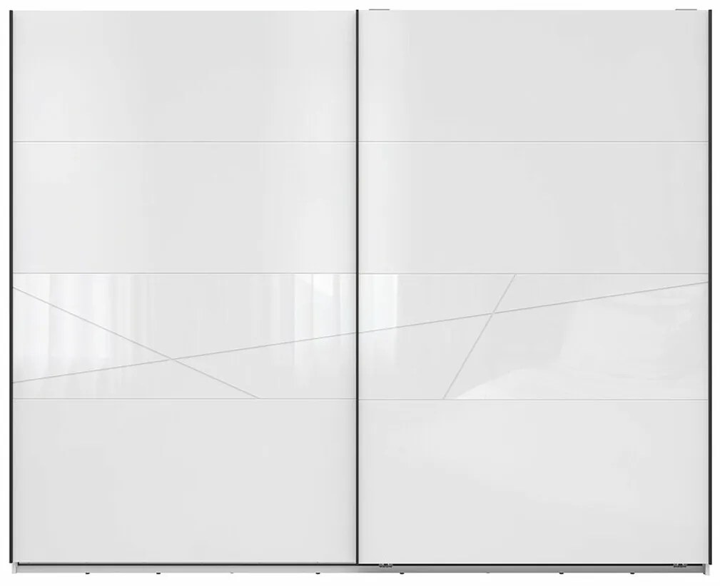 Ντουλάπα Boston CE124, Άσπρο, Γυαλιστερό λευκό, 219x270x58cm, 201 kg, Πόρτες ντουλάπας: Με μεντεσέδες, Αριθμός ραφιών: 3, Αριθμός ραφιών: 3