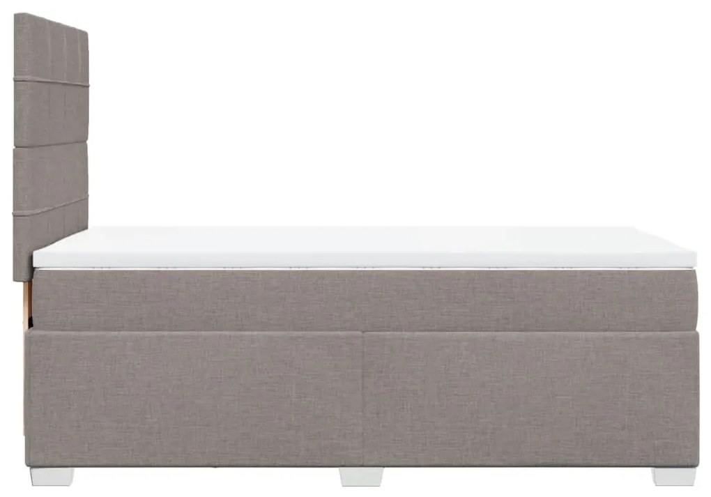 Κρεβάτι Boxspring με Στρώμα Taupe 100 x 200 εκ. Υφασμάτινο - Μπεζ-Γκρι