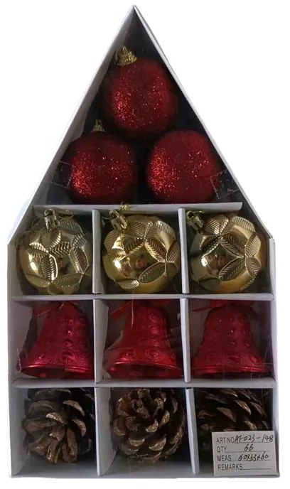 Σετ Χριστουγεννιάτικα στολίδια - 6cm - 12pcs - 231481-231481