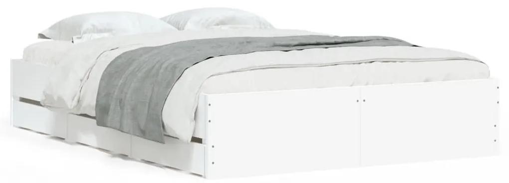 Πλαίσιο Κρεβατιού με Συρτάρια Λευκό 120x190 εκ Επεξεργ. Ξύλο - Λευκό