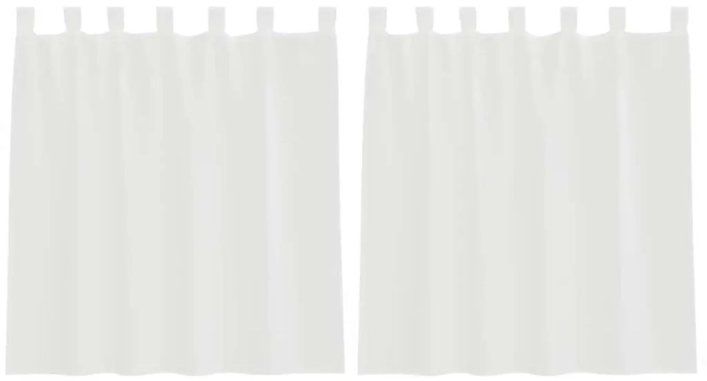 vidaXL Κουρτίνες Voile με βρόχους 2 τεμάχια Λευκό 140x140 cm