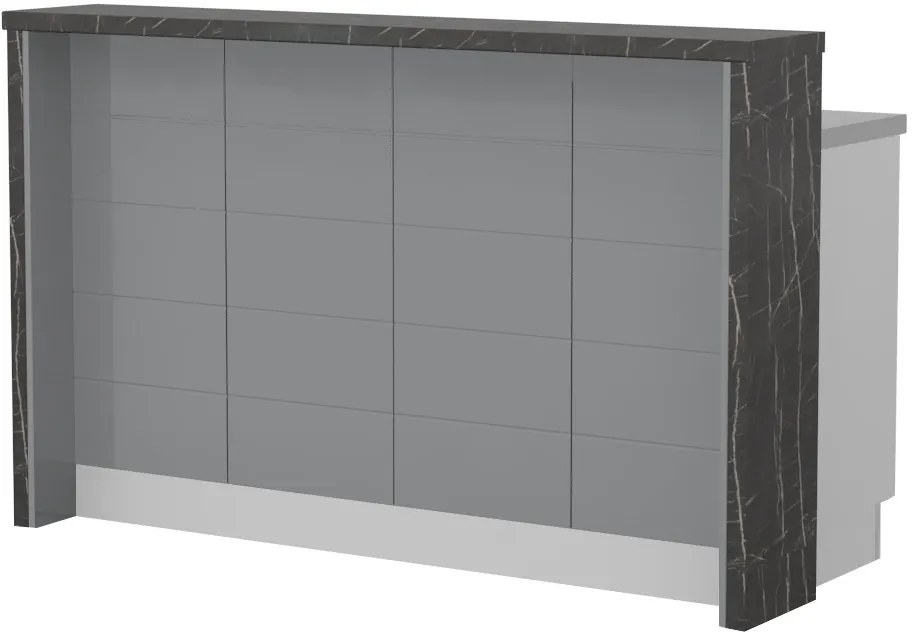 Πάγκος νησίδας Hudson-Μήκος: 160 εκ.-Γκρι-Black Stone