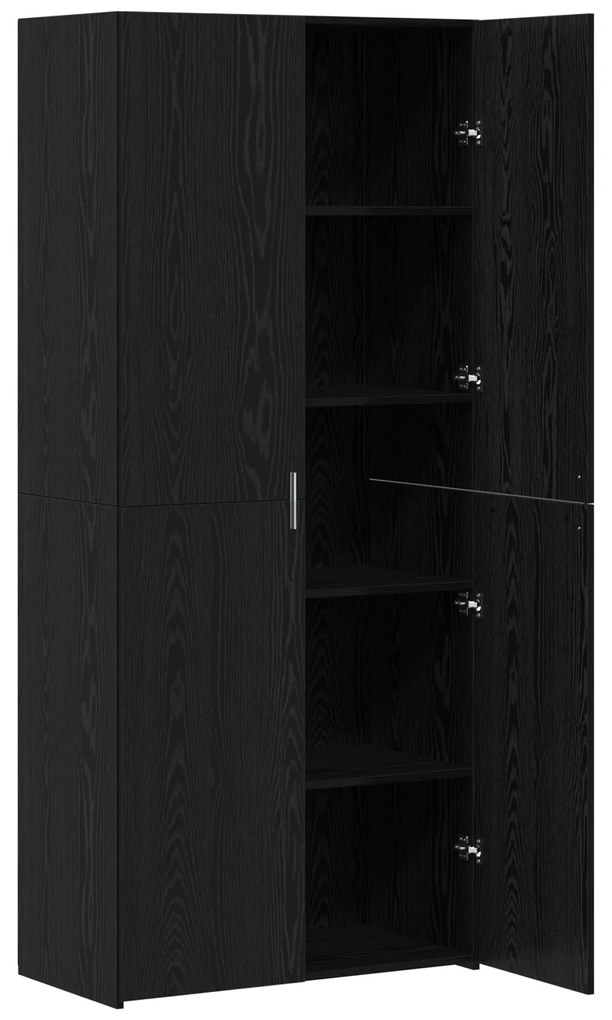 vidaXL Highboard Μπουφές Μαύρος Δρυός 40x42.5x185 εκ Επεξεργασμένου Ξύλου