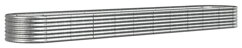 vidaXL Ζαρντινιέρα Ασημί 440x80x36 εκ. Γαλβανισμένος χάλυβας