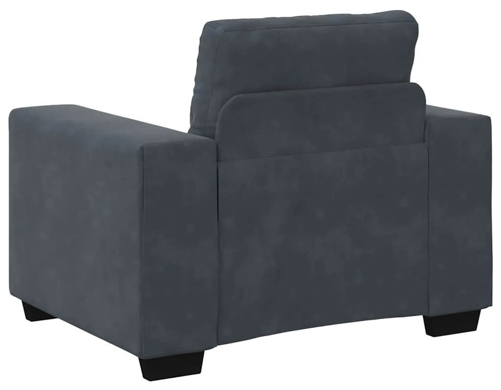 vidaXL Καναπές 3 pcs Σκούρο Γκρι Ύφασμα μείγματος λινών