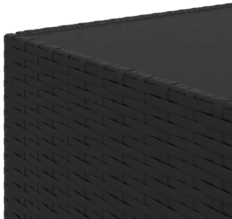 vidaXL Τραπέζάκι Κήπου Τετράγωνο Μαύρο 50x50x30 εκ. Συνθετικό Ρατάν