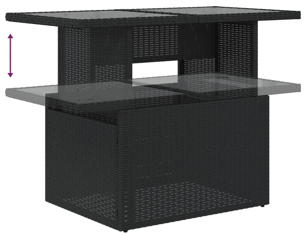 vidaXL Καναπές Κήπου 6 Τεμαχίων Μαύρο από Συνθετικό Ρατάν με Μαξιλάρια