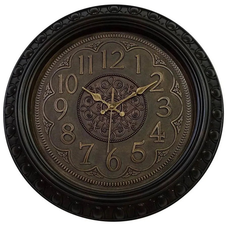 Ρολόι Τοίχου 816538 Φ50,5x5,3cm Dark Brown Ankor Plastic, Glass