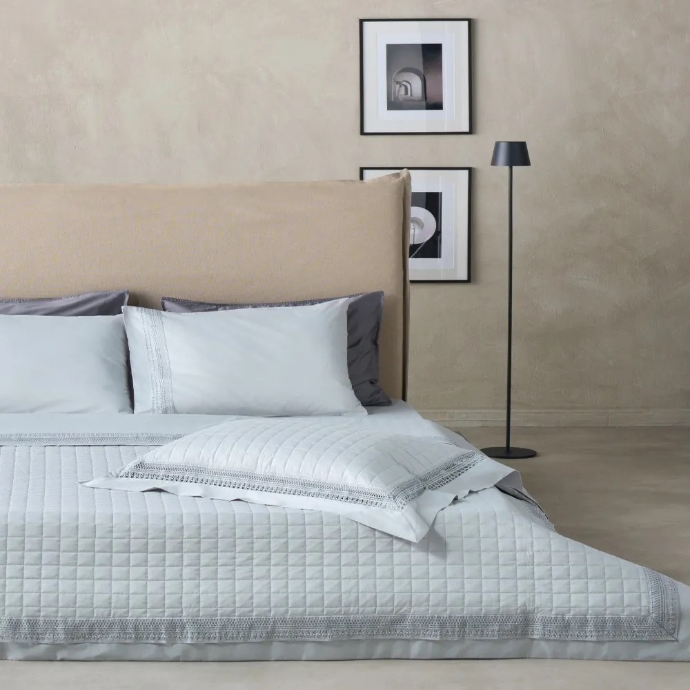 Κουβερλί Felicity 22 (Σετ 3τμχ) Silver Kentia Υπέρδιπλo 230x250cm 100% Βαμβακοσατέν