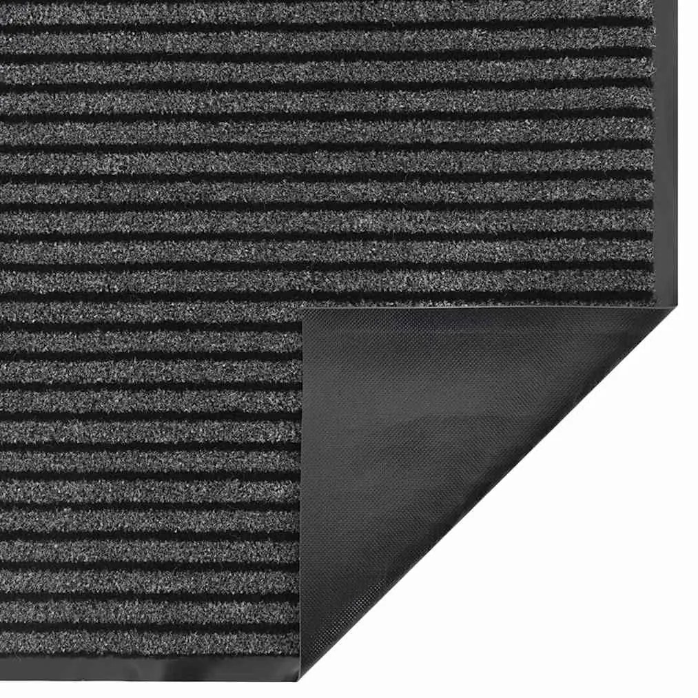 vidaXL Χαλάκι Εξώπορτας Μαύρο και Γκρι 60 x 150 cm Πολυπροπυλένιο, PVC