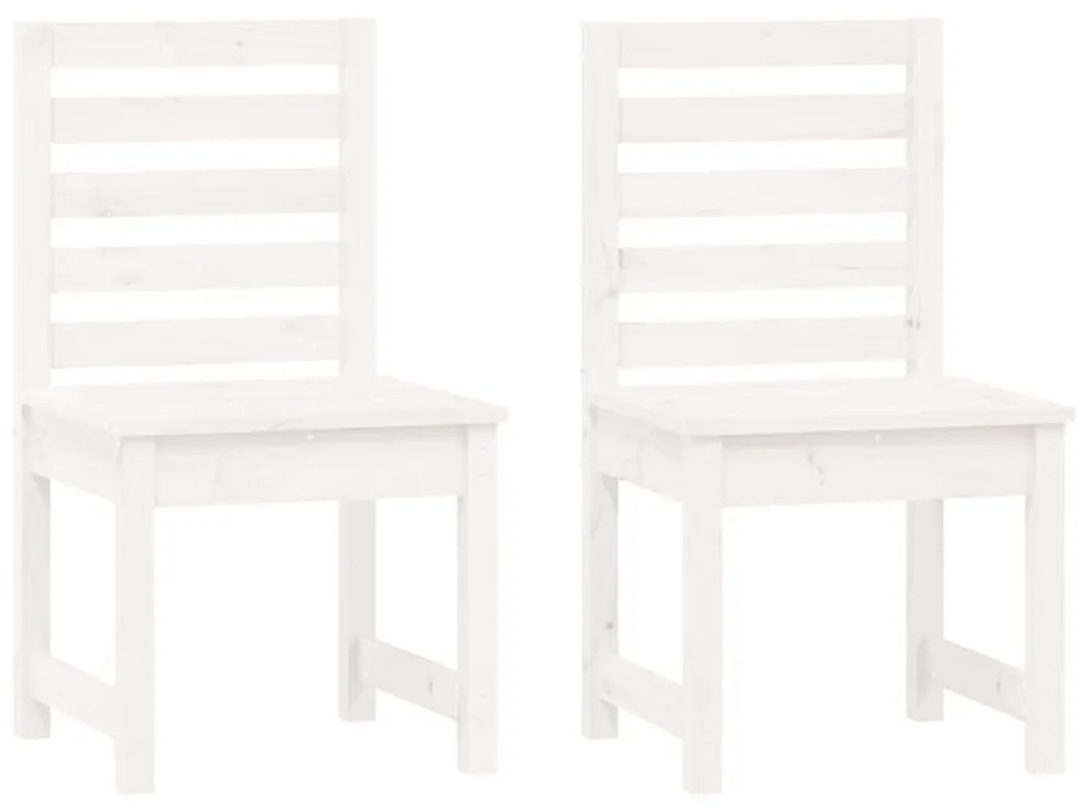 Καρέκλες Κήπου 2 τεμ. Λευκές 50x48x91,5 εκ. Μασίφ Ξύλο Πεύκου - Λευκό