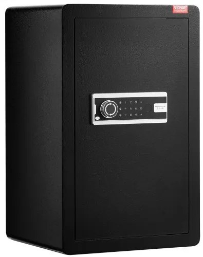 VEVOR Single Door 4.0 cu.ft Safe Box with Key Lock &amp; Password LED Light Black