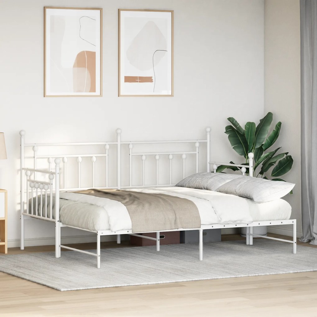 vidaXL Κρεβάτι Daybed 75x190 cm από Ατσάλι σε Λευκό
