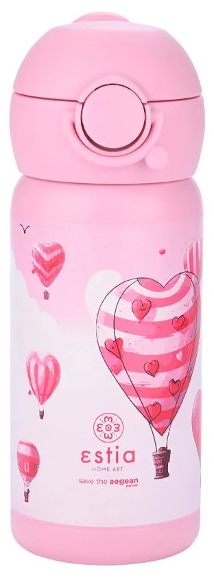 Θερμός Παιδικό Ανοξείδωτο Με Καλαμάκι Love Ascend 350ml-7x7x18εκ. Save The Aegean Estia 01-23454