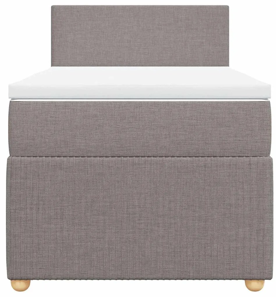 vidaXL Κρεβάτι Boxspring με Στρώμα Taupe 80x200 εκ. Υφασμάτινο