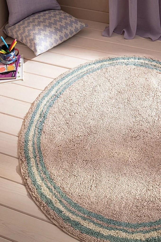 Χαλί Παιδικό Blissful 152/ 11 Beige-Aqua Gofis Home 120X120cm Round