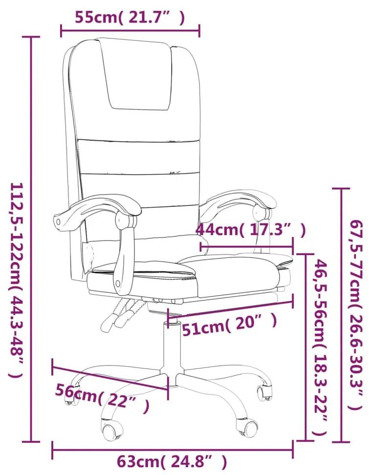 Καρέκλα Γραφείου Μασάζ Ανακλινόμενη Ανοιχτό Γκρι Υφασμάτινη - Γκρι