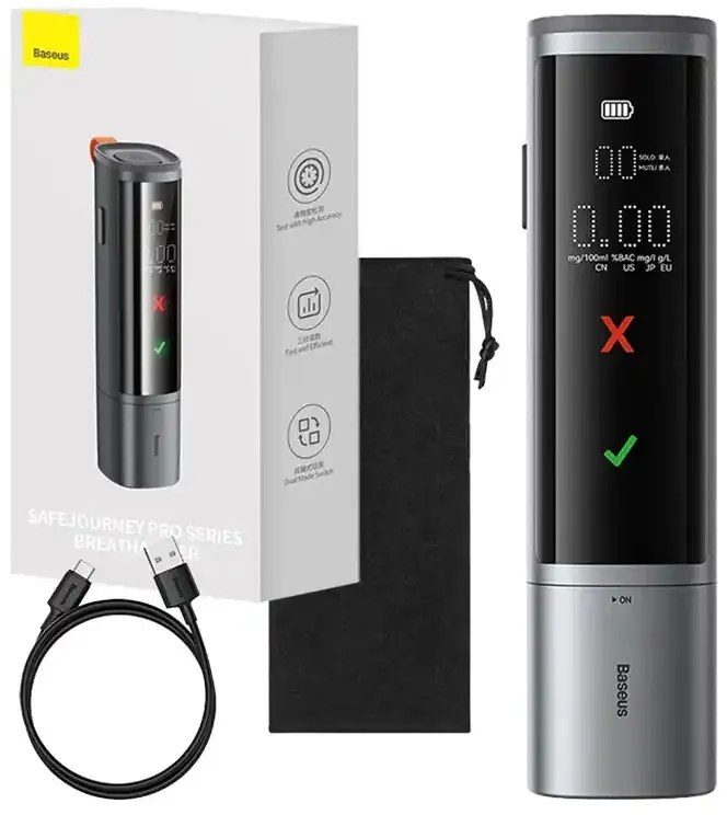 Baseus Ψηφιακός Μετρητής Αλκοόλ SafeJourney Pro (Γκρι)