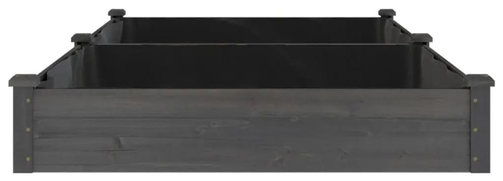 Ζαρντινιέρα Υπερυψ. με Επένδυση Γκρι 240x120x25 εκ. Μασίφ Ελάτη - Γκρι