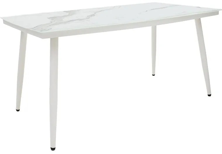Τραπέζι κήπου Zeren pakoworld μέταλλο λευκό-γυαλί 160x90x78εκ