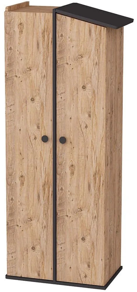 Ντουλάπα Δίφυλλη Valerin 550ARN3153 72x45,3x179,8cm Pine-Anthracite Δίφυλλη