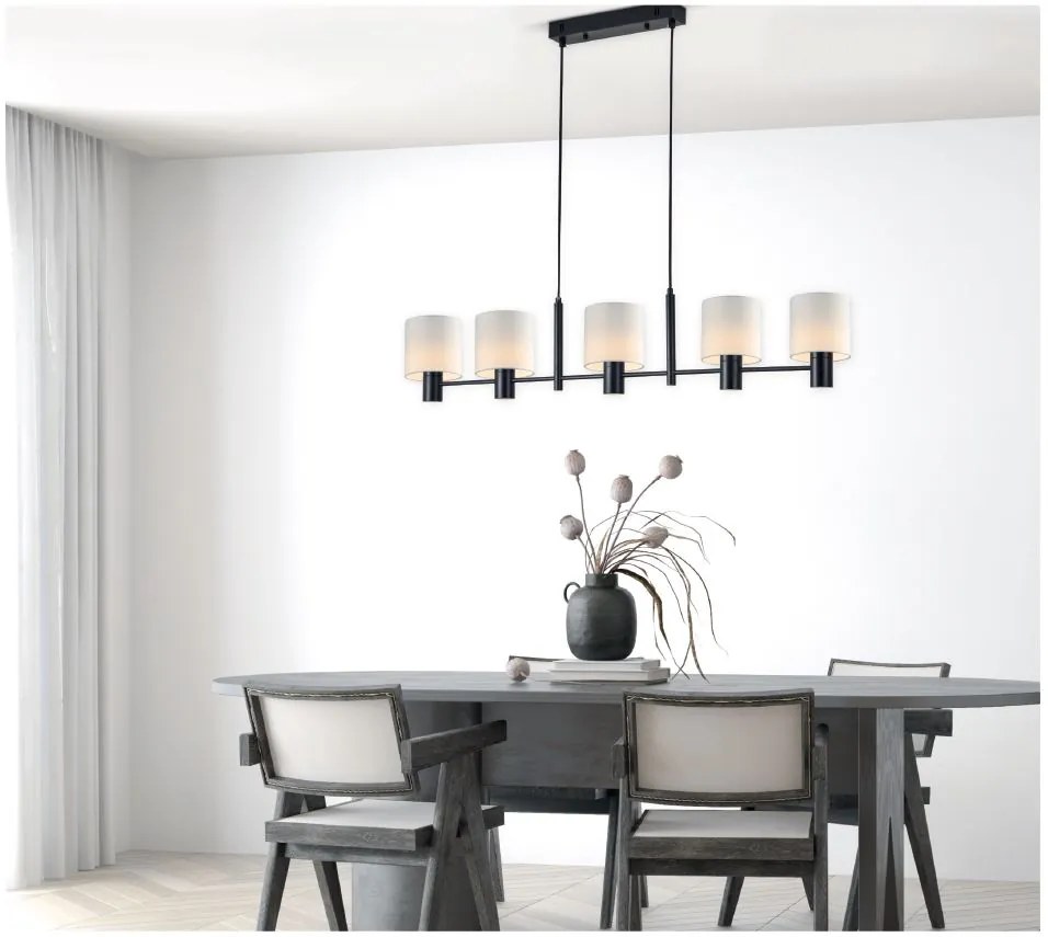 SE21-BL-120-SH1 ADEPT BLACK PENDANT WHITE SHADE+