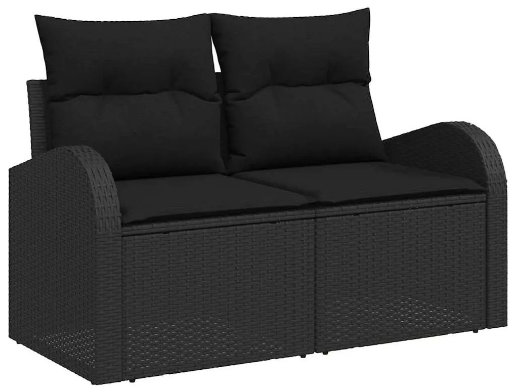 vidaXL Σετ Καναπέ Κήπου 6 pcs Μαύρο 234 x 117 x 85 εκ Πολυ ράταν