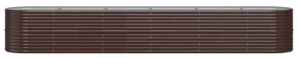 vidaXL Ζαρντινιέρα Καφέ 440x80x68 εκ. Γαλβανισμένος χάλυβας