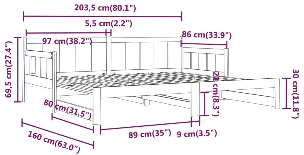 ΚΑΝΑΠΕΣ ΚΡΕΒΑΤΙ ΣΥΡΟΜΕΝΟΣ ΛΕΥΚΟΣ 2X(80X200) ΕΚ. ΑΠΟ ΜΑΣΙΦ ΠΕΥΚΟ 820288