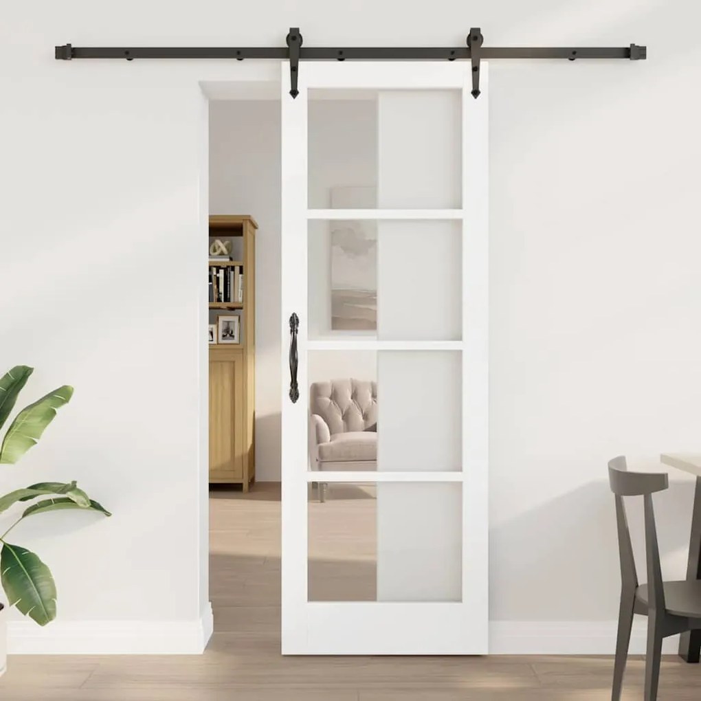 vidaXL Συρόμενη Πόρτα ORKDAL Λευκό 73.5 x 211 εκ Ξύλο και μέταλλο