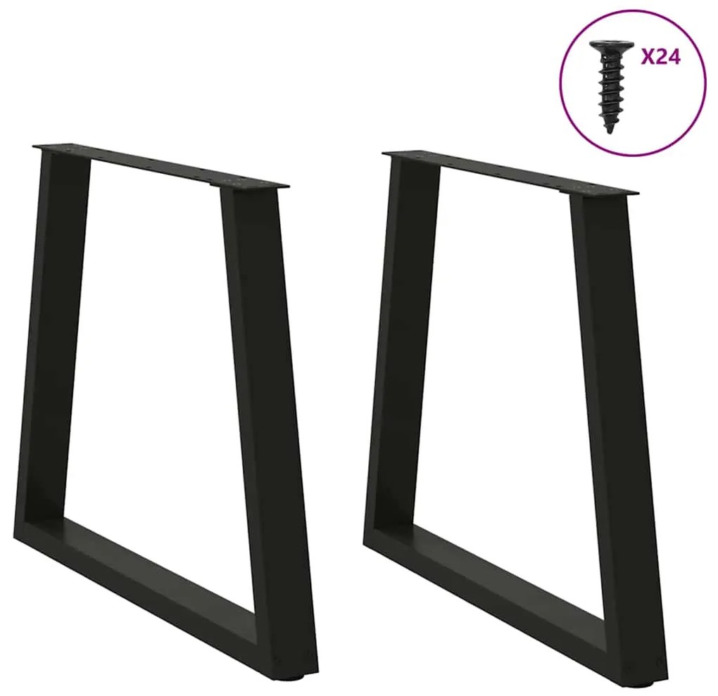 vidaXL Πόδια Τραπεζαρίας Σχήματος V 2 τεμ. Μαύρο 80x(72-73,3) εκ. Ατσάλι