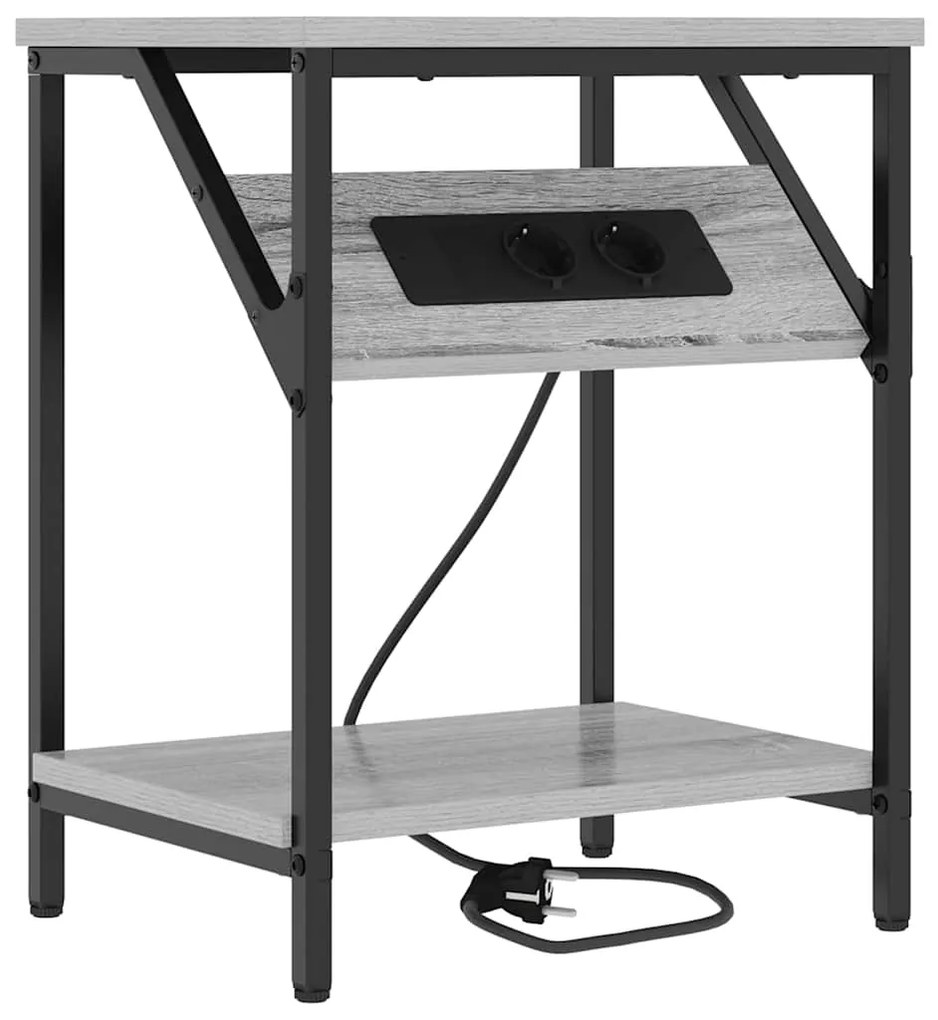 vidaXL Κομοδίνο Γκρι sonoma 38 x 30 x 48 εκ. Επεξεργασμένο ξύλο