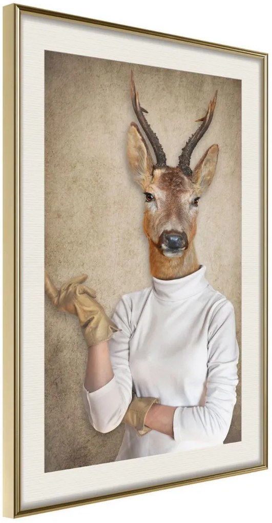 Αφίσα - Animal Alter Ego: Capreolus - 30x45 - Χρυσό - Με πασπαρτού